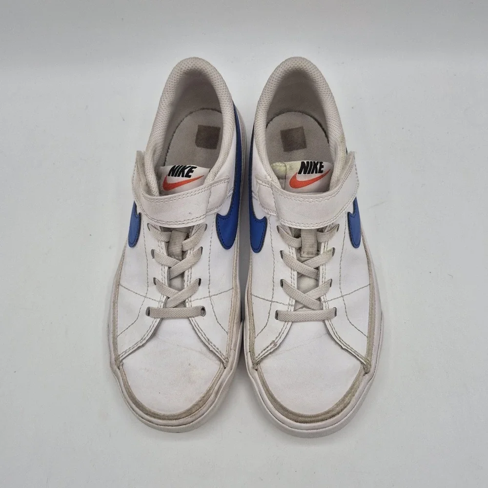 Nike Shoes Youth Size 2.5Y‎ White Blue Hook & Loop Casual Sneakers DA5381-101